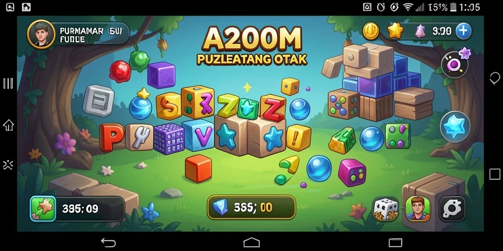 Screenshot gameplay A200M yang menampilkan tantangan puzzle.