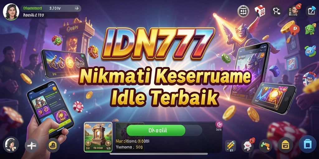 Screenshot IDN777 menampilkan gameplay Idle yang seru dan interaktif.