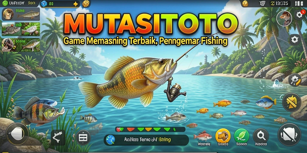 Screenshot gameplay MUTASITOTO yang menampilkan aktivitas memancing seru.