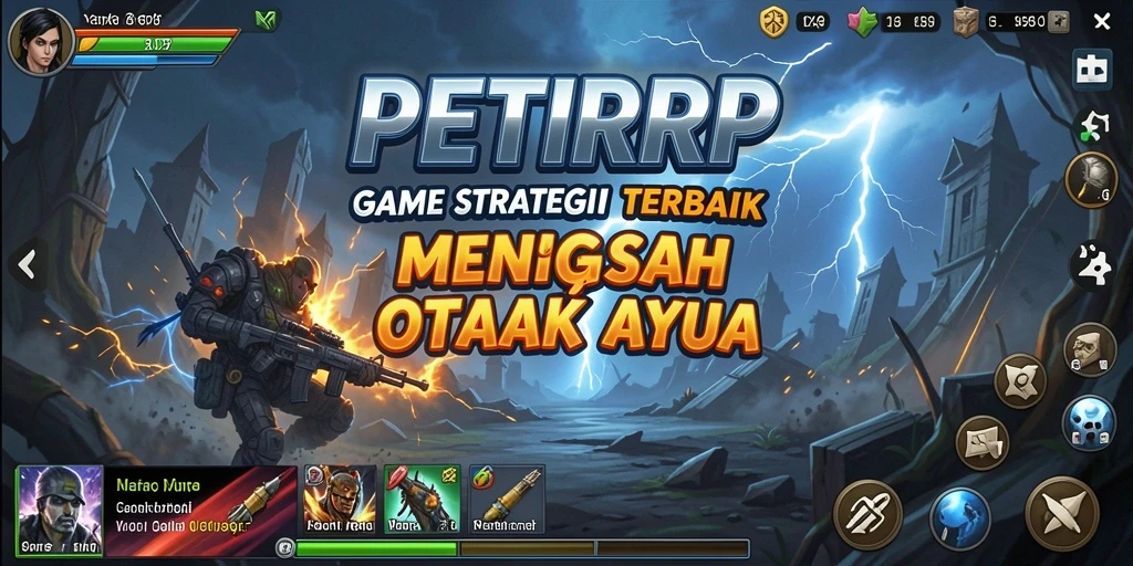 Tampilan gameplay PETIRRP dengan pertempuran strategi yang intens.