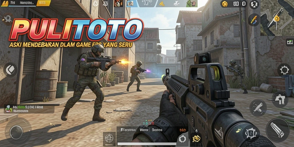 Screenshot PULITOTO menampilkan aksi tembak-menembak yang mendebarkan.