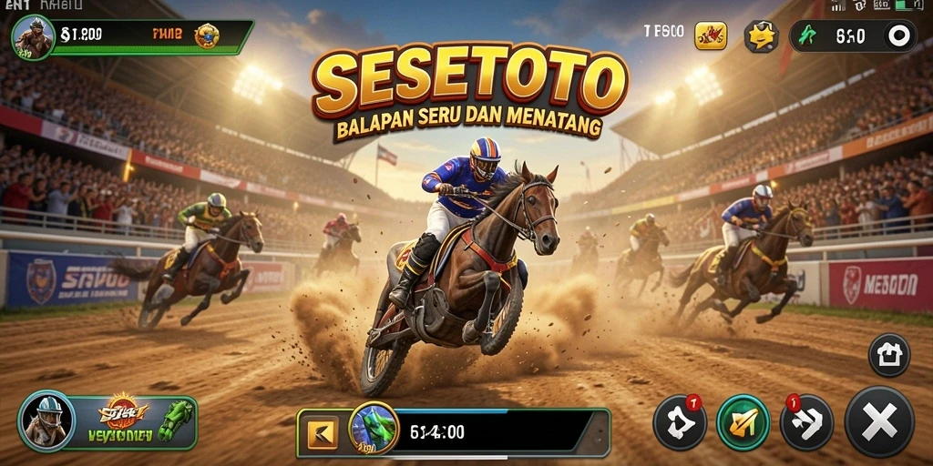 Screenshot SESETOTO menampilkan akselerasi mobil balap yang menegangkan.