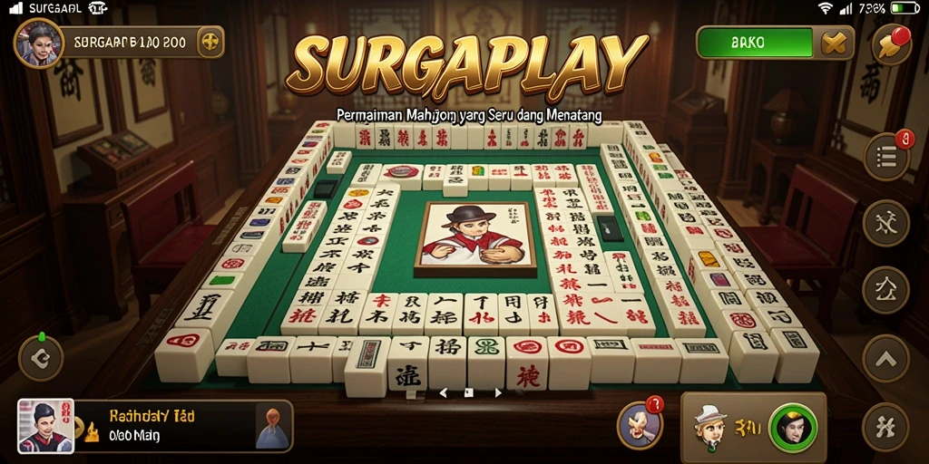 Tampilan gameplay SURGAPLAY dengan desain Mahjong yang menarik.